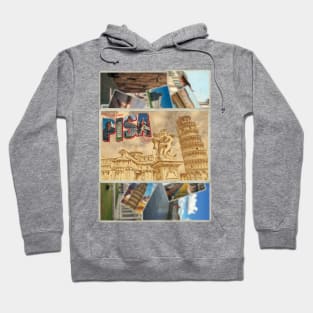 Greetings from Pisa in Italy Vintage style retro souvenir Hoodie